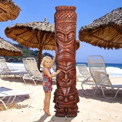 Design Toscano Grand Island Tiki Totem Statue Faux Woodtone Finish