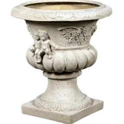 Design Toscano Grape Harvest Cherub Architectural Garden Urn Roman Stone