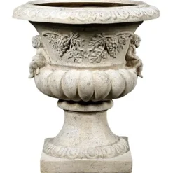 Design Toscano Grape Harvest Cherub Architectural Garden Urn Roman Stone