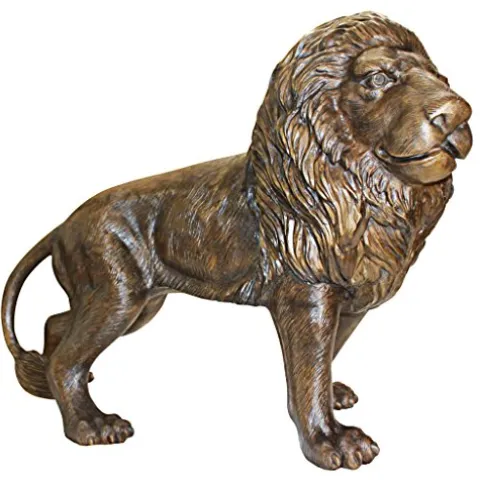 Design Toscano Guardian Lion Cast Bronze Garden Statue Two Tone Bronze & Verdigris