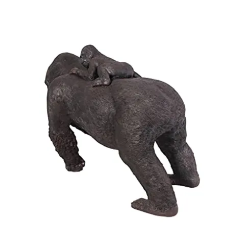 Design Toscano Lowland Gorillas Mother & Child Ape Statues Full Color