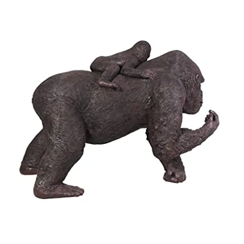 Design Toscano Lowland Gorillas Mother & Child Ape Statues Full Color