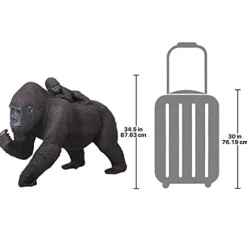 Design Toscano Lowland Gorillas Mother & Child Ape Statues Full Color