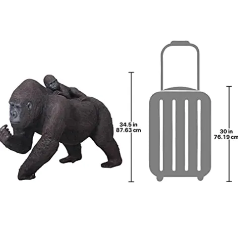 Design Toscano Lowland Gorillas Mother & Child Ape Statues Full Color