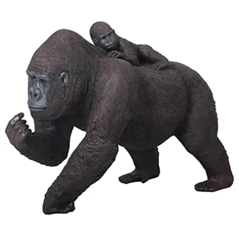 Design Toscano Lowland Gorillas Mother & Child Ape Statues Full Color