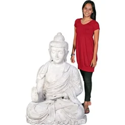 Design Toscano Meditative Asian Decor Grand Temple Statue 48″ Traditional Buddha