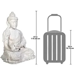 Design Toscano Meditative Asian Decor Grand Temple Statue 48″ Traditional Buddha