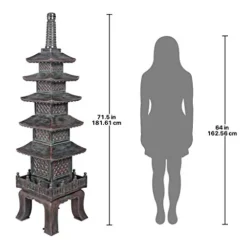 Design Toscano Nara Temple Pagoda Garden Statue 71 Inch Verdigris
