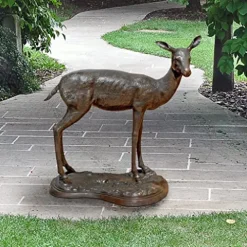 Design Toscano Standing Mother Doe Deer Bronze Cast Garden Statue