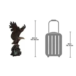 Design Toscano Strength and Patriotism Bald Eagle Cast Bronze Garden Statue Two Tone Bronze & Verdigris