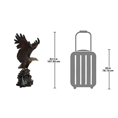 Design Toscano Strength and Patriotism Bald Eagle Cast Bronze Garden Statue Two Tone Bronze & Verdigris