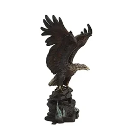 Design Toscano Strength and Patriotism Bald Eagle Cast Bronze Garden Statue Two Tone Bronze & Verdigris