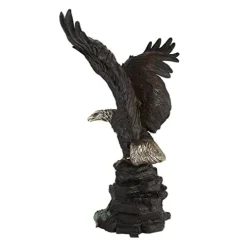 Design Toscano Strength and Patriotism Bald Eagle Cast Bronze Garden Statue Two Tone Bronze & Verdigris