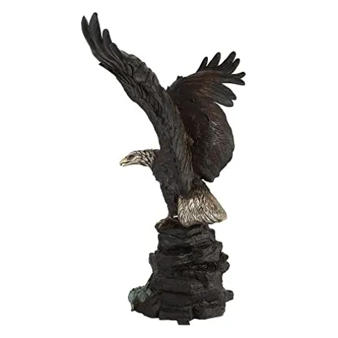Design Toscano Strength and Patriotism Bald Eagle Cast Bronze Garden Statue Two Tone Bronze & Verdigris