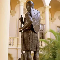 Design Toscano 13th Century Medieval Warrior Soldier Lost Wax Bronze Statue Bronze