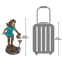 Design Toscano The Fairy Gardener Garden Statue Cast Bronze Two Tone Bronze & Verdigris