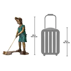 Design Toscano The Girl Golfer Garden Statue Cast Bronze Two Tone Bronze & Verdigris