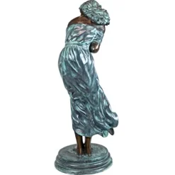 Design Toscano The Windblown Maiden Cast Bronze Garden Statue Two Tone Bronze & Verdigris