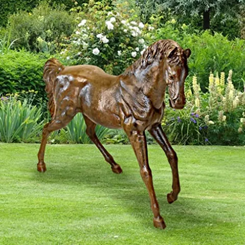 Design Toscano Trotting Thoroughbred Horse Cast Bronze Garden Statue Bronze