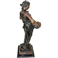 Design Toscano Woman of Nature Indoor/Outdoor Garden Statue 35 inches Tall Heirloom Cast Bronze Green Finish