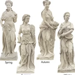 Design Toscano Women Seasons Indoor/Outdoor Garden Statues Set of Four Ancient Ivory