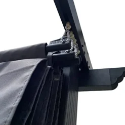 DESIGNSCAPE3D 10×10 Ft Retractable Patio Pergola with Canopy Gray