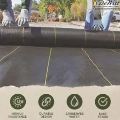 Dewitt Sunbelt Woven Weed Barrier Landscape Fabric Ground Cover 4′ x 300′ (9 Pack)