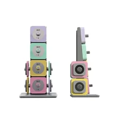 DHT DYNAMIC HEALTH TECH Adjustable Dumbbells Set with Rack, All-Purpose Fitness, Anti-Rolling, 4-22.8 lbs Macaron – 1 set