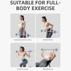 DHT Dynamic Health Tech Dumbbell Barbell Set with Rack Black