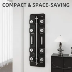 DHT Dynamic Health Tech Dumbbell Barbell Set with Rack Black