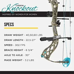 Diamond Archery Carbon Knockout Compound Bow – Breakup Country – 50 lbs Right Hand Mossy Oak