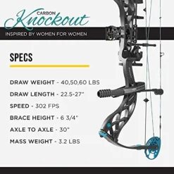 Diamond Archery Carbon Knockout Compound Bow 60 lbs Left Hand Carbon Fiber