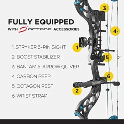 Diamond Archery Carbon Knockout Compound Bow 60 lbs Left Hand Carbon Fiber