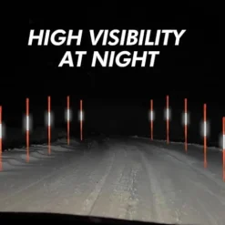 DISCOUNT SNOWSTAKES .COM 4ft Pro Snow Stakes Driveway Markers with Hy Viz Reflective Tape Green