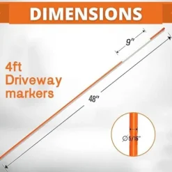 DISCOUNT SNOWSTAKES .COM 4ft Pro Snow Stakes Driveway Markers with Hy Viz Reflective Tape Green