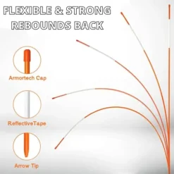 DISCOUNT SNOWSTAKES .COM 5ft Orange Pro Snow Stakes with Reflective Tape