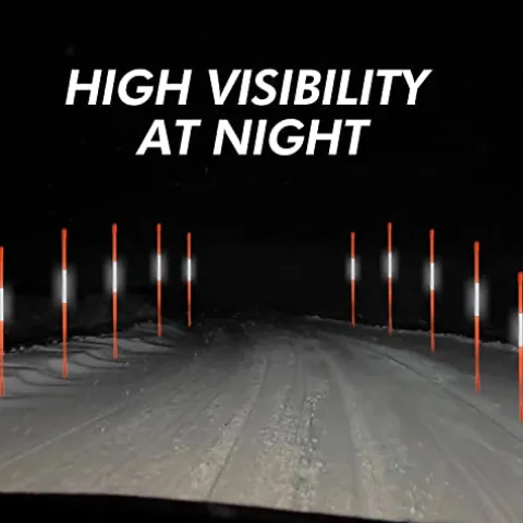 DISCOUNT SNOWSTAKES .COM 5ft Orange Pro Snow Stakes with Hy Viz Reflective Tape
