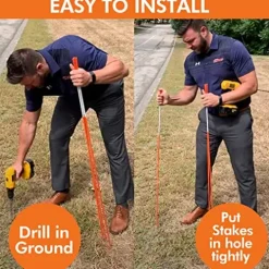 DISCOUNT SNOWSTAKES .COM 5ft Orange Pro Snow Stakes with Hy Viz Reflective Tape