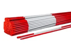 DISCOUNT SNOWSTAKES .COM 5ft Red Pro Snow Stakes with Hy Viz Reflective Tape Orange/Red