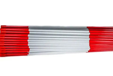 DISCOUNT SNOWSTAKES .COM 5ft Red Pro Snow Stakes with Reflective Tape and Armor Cap Orange/Red