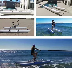 DIVTEK Inflatable Kayak Bikeboat for Lake Water Sports Banana-Waterbike