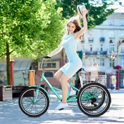 DoCred Adult Folding Tricycle 7-Speed Green
