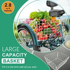 DoCred LILYPELLE Adult Tricycle 7 Speed, 3 Wheel Bike Adult Premium Blue