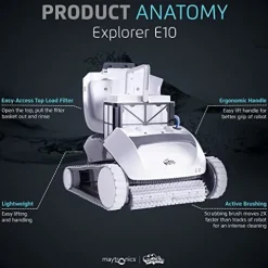 Dolphin E10 Robotic Pool Vacuum Cleaner White