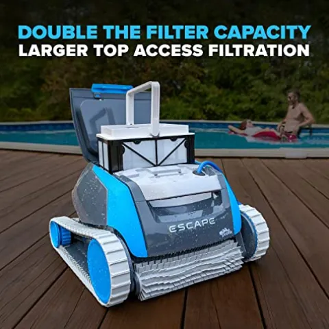 Dolphin Escape Robotic Pool Cleaner 2024 Model HyperBrush HyperGrip Tracks Smart Navigation