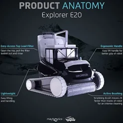 Dolphin Explorer E20 Robotic Pool Vacuum Cleaner Gray