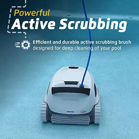 Dolphin Explorer E50 Wi-Fi Robotic Pool Vacuum Cleaner with Caddy White