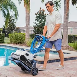 Dolphin Explorer E50 Wi-Fi Robotic Pool Vacuum Cleaner with Caddy White