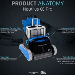 Dolphin Nautilus CC Pro Robotic Pool Vacuum Cleaner Black