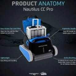 Dolphin Nautilus CC Pro Wi-Fi Robotic Pool Vacuum Cleaner Black